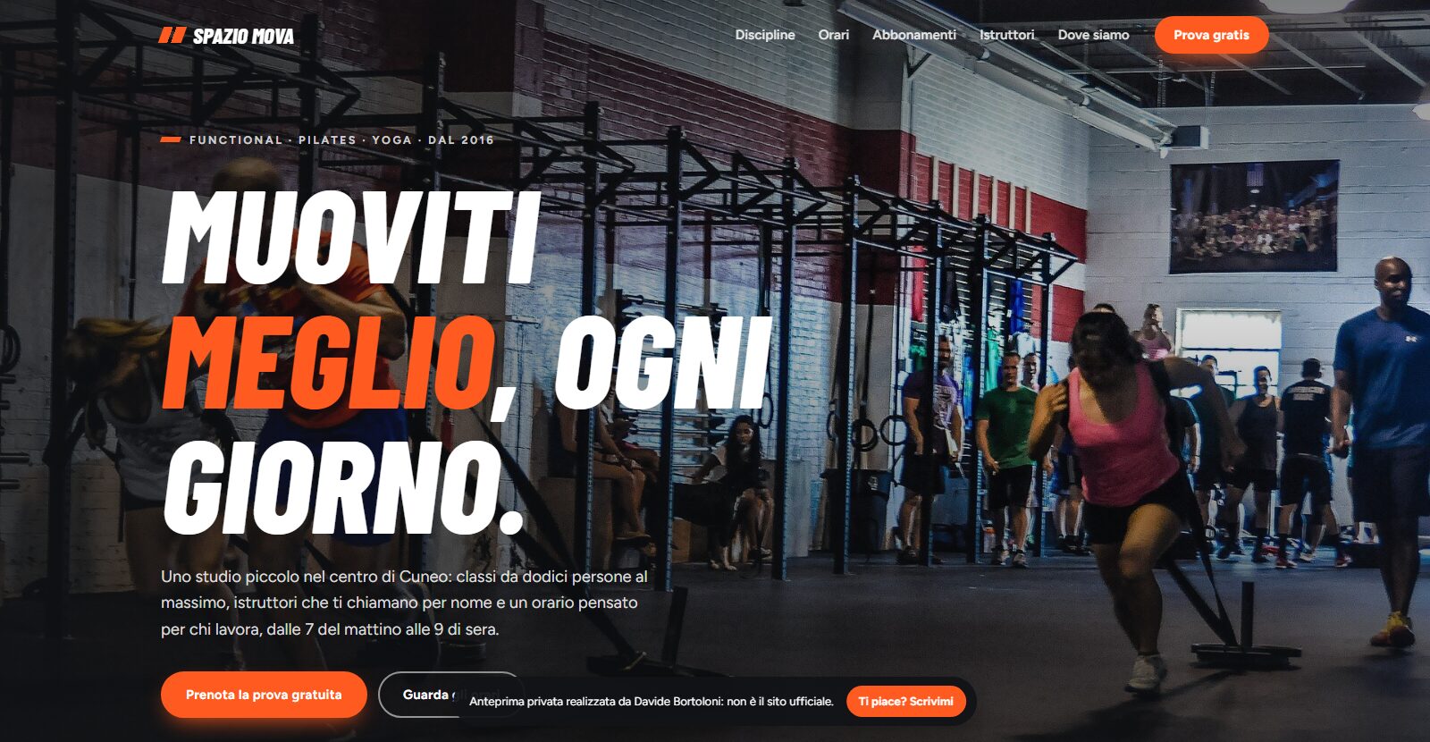 Schermata di Spazio Mova