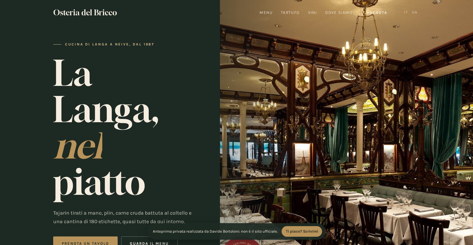 Schermata di Osteria del Bricco